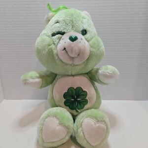 Kenner Care Bears 1983 Vintage 13" Winking Good Luck‎ Bear Green Shamrock Plush